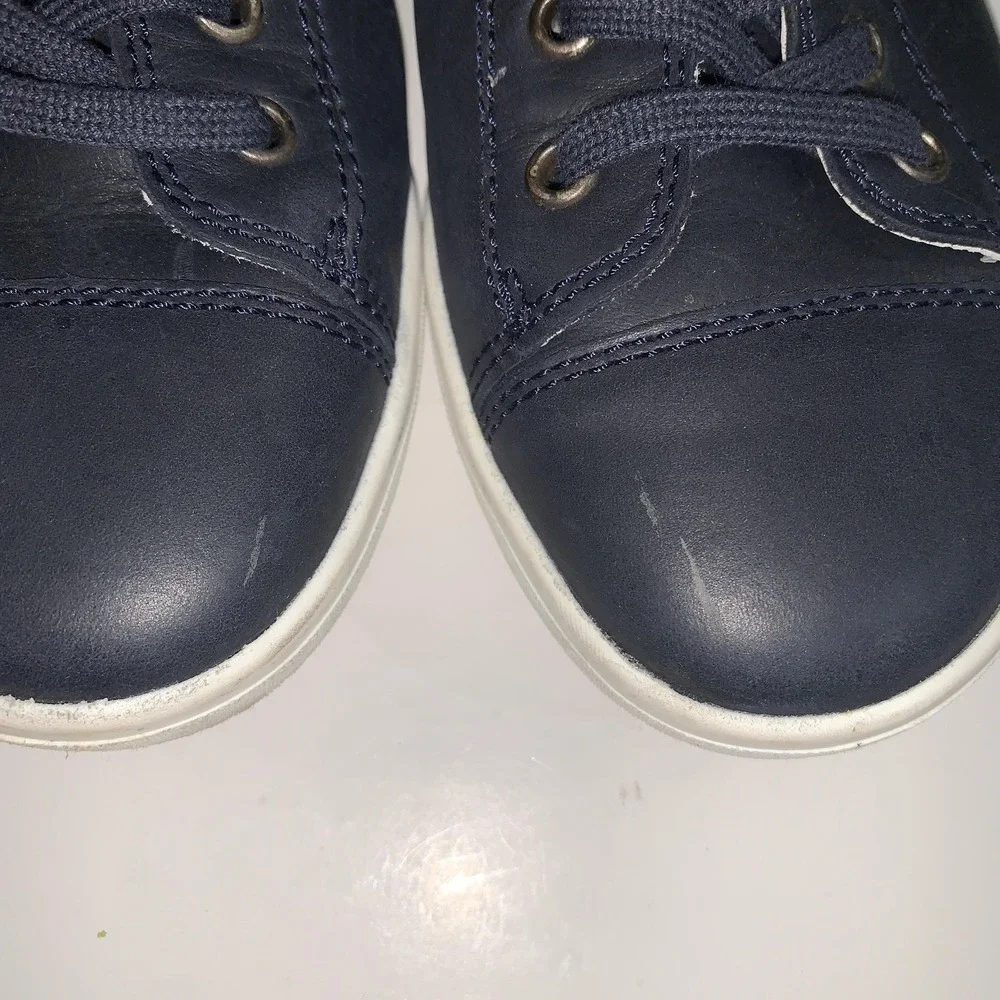 Josef Seibel Shoes Womens 8.5 Blue Leather Lace Up Zip Casual Sneakers